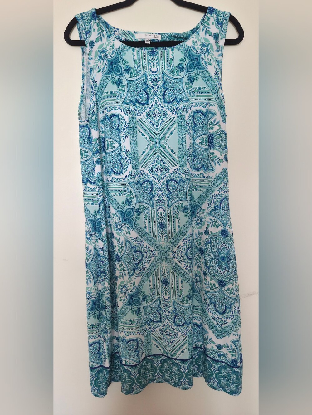 Studio One Aqua & Teal Paisley Midi Dress